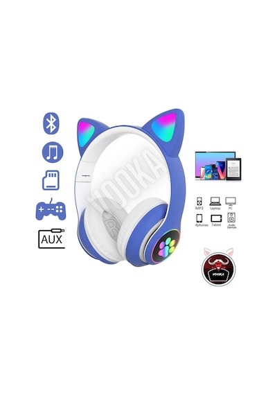 Toygo Kedi Kulaklık 5.0 Akıllı Rgb Led Detaylı Bluetooth Kablosuz Kulaklık Çocuk Oyuncu Yeni