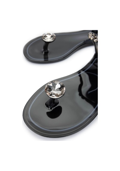 Menghi Kadın Pvc Siyah Parmak Arası Sandalet 774 828e Bn Sndlt Y25 Black Siyah
