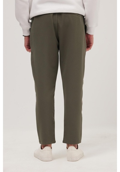 Tudors Erkek Regular Fit Beli Lastikli Bağcıklı Jogger Haki Pantolon Rahat Kesim Yan Cepli-36900 Haki