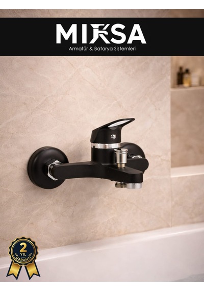 Siyah Mix Banyo Duş Bataryası Musluğu , Yerli Üretim
