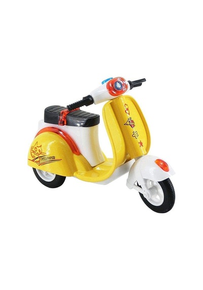 Diecast Metal Gövdeli Çek Bırak Oyuncak Scooter Klasik Motor 11 Cm Çok Renkli
