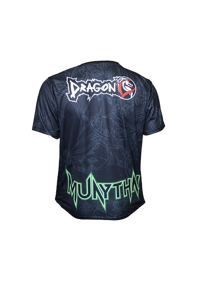 Dragondo Tx8590 Muaythai Tişört Dijital Baskılı Muay Thai Tişört Siyah