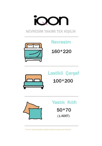 İqon Lastikli Çarşaflı Nevresim Takımı Tek Kişilik Blossom Bej Blossom Bej