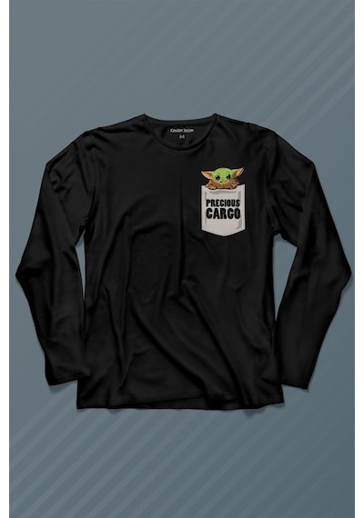 The Mandalorian Bebek Yoda Cep Tasarımı Uzun Kollu Tişört Baskılı T-shirt 001 The Mandalorian Bebek Yoda Cep Tasarımı Uzun Kollu Tişört Baskılı T-shirt 001
