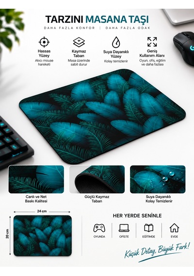 Concord Mp-304 Dikişli Kaymaz Taban Pürüzsüz Yüzey Oyuncu Mouse Pad 250x300 Mm Renkli