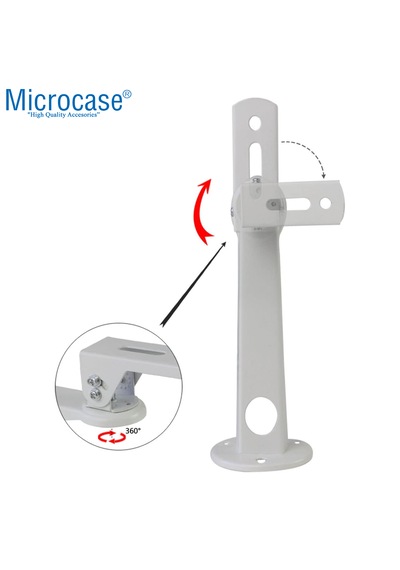 Microcase Metal Döner Başlıklı Cctv Kamera Projeksiyon Duvara Monte Askı Aparatı - Al5283