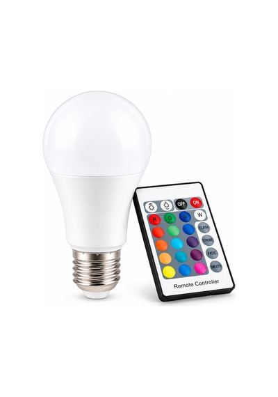 Ct-4058 9w Rgb-w Led Ampul Uzaktan Kumandalı 64 Renk E27 Duy Renk Değiştiren Led Ampul 7 Metre Algılama Mesafeli