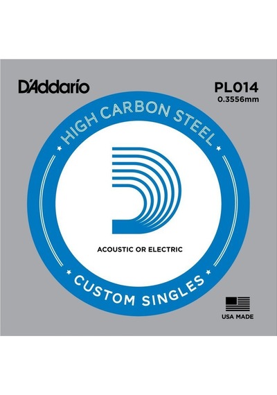 D'addario Pl014 Elektro Ve Akustik Tek Tel Plain Steel 014