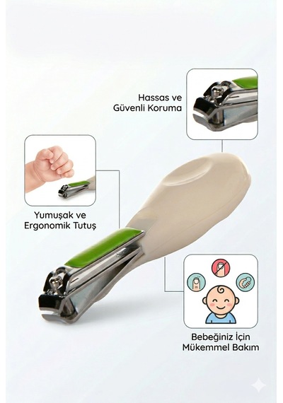 Yenidoğan Uyumlu Ergonomik Bebek Tırnak Makası - Güvenli Ve Kolay Kesim