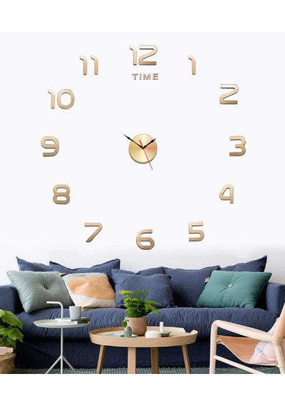 Bağımsız Parçalı Rakkamlı Harf Duvarda Kabartma Altın Gümüş Renk Büyük Dıy Clock Ev Ofis Duvar Saati Çok Renkli
