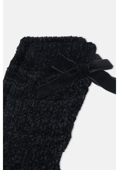 Suwen Fluffy Velvet Ribbon Soket Çorap Wss12010288012 Siyah