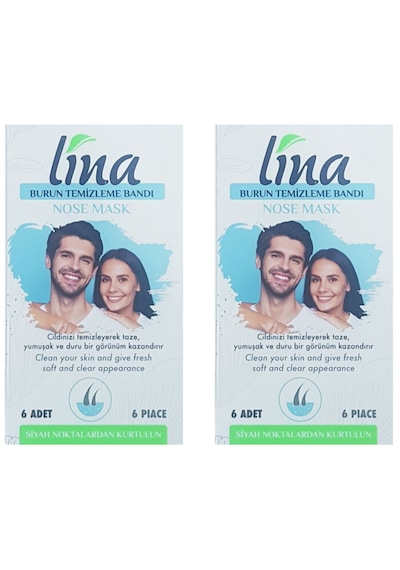 Lina Siyah Nokta Temizleyici Burun Bandı 2 x 6'lı
