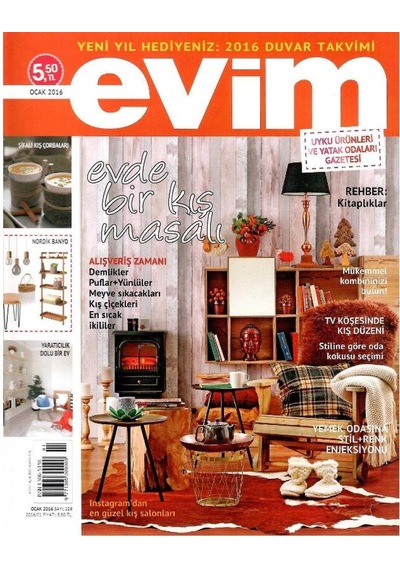Evim - Pratik Ev Fikirleri Ve Alışveriş Dergisi -evde Bir Kış Masalı - Retro Eski Basım Koleksiyon - Ocak 2016 - Sayı 129 Not: Ekleri Yoktur