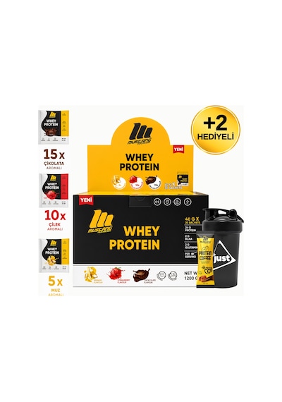 Mustang Nutrition Whey Protein Tozu 30 Saşe 1200 Gr Karışık Aroma + Shaker + Protein Kahve Hediyeli