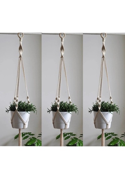 Tahahamak 3 Lü Simple Makrome Saksılık