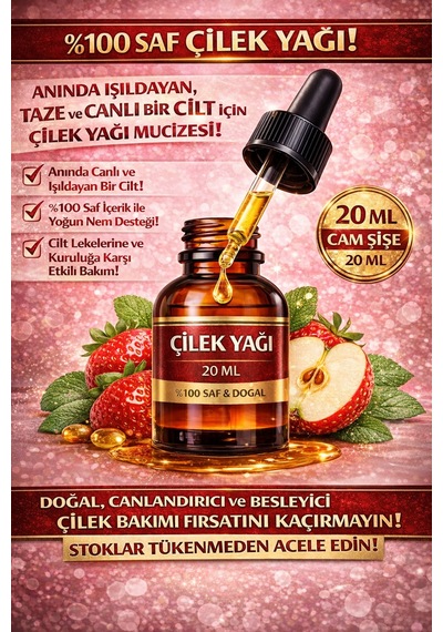 Life Çilek Yağı 20 Ml %100 Saf & Doğal Cilt Bakım Yağı