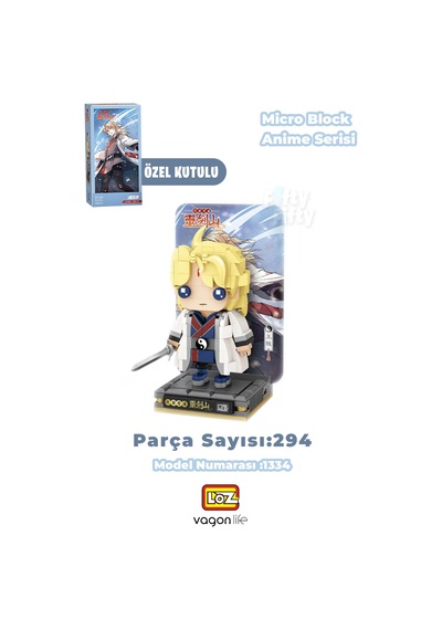 Loz Micro Anime Serisi 1334 Modeli 294 Parça Dekoratif Oyuncak Yapım Seti Yapı Blok Fflz-1334