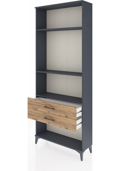 Arges Dolap 3 Raflı 2 Çekmeceli 88x30x221 Antrasit-çam Antrasit