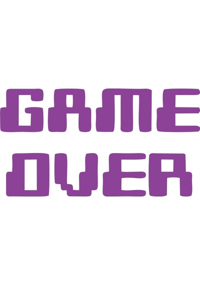 Game Over Araba Sticker 17x17 Cm Mor