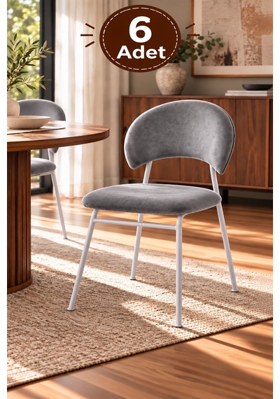 6 Adet Suna Metal Sandalye Cafe,restaurant,mutfak,salon,yemek Odası Sandalyesi Beyaz
