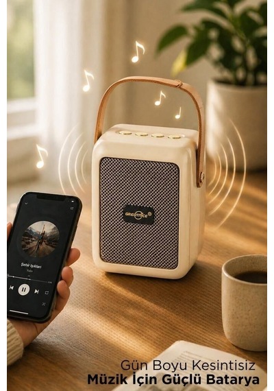 Delux Serisi Bluetooth Speaker Kablosuz Hoparlör Gts-2201 Bej Frekans Yayın Cihaz