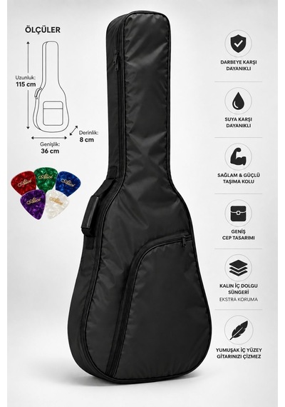 Yankı Bgc-36bk Siyah Bas Gitar Kılıfı Kalın Pedli Suya Dayanıklı Softcase - 9089871698449
