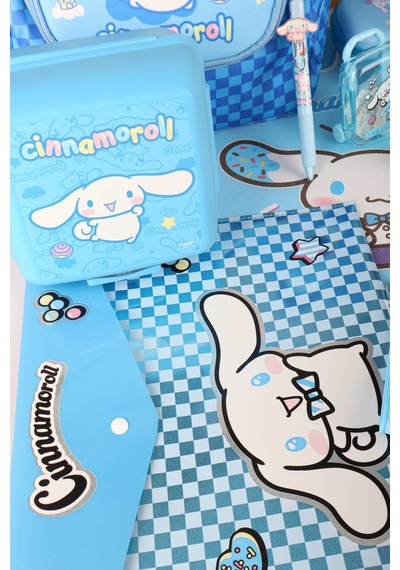 X Dekomus Lisanslı Cinnamoroll Blue Cloud Collection Full Kırtasiye Seti Okul,termoslu Beslenme Ve Kalem Çantası,matara Açık Gri