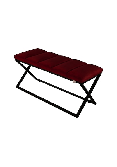 Varcera Black- Bordo Dilimli Model Puf & Bench & Koltuk & Oturma Bankı & Yatak Odası Önü