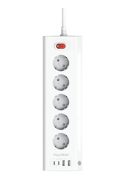 Akım Korumalı Priz, 5'li Priz Soketi, 5x Fiş Soketi, 2x Usb Girişi, 2x Type-c Girişi, Işıklı Gövde, Isıya Dayanıklı Yapı, 2 Metre Kablo Uzunluğu, Aşırı Gerilim Koruyucu Çoğaltıcı 16a/3680w