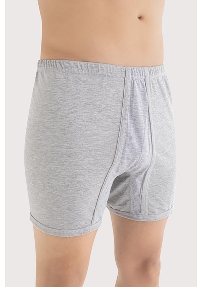 Arma Yıldız Erkek Paçalı Külot Boxer 6'lı Paket Gri %100 Pamuk Penye Gri