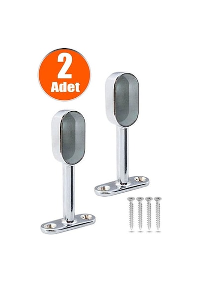 Dolap İçi Oval Askı Borusu Flanşı Kapalı Ağız Gardırop Elbise Askı Aparatı Boru Tutucu 2 Li Set Çoklu Renk
