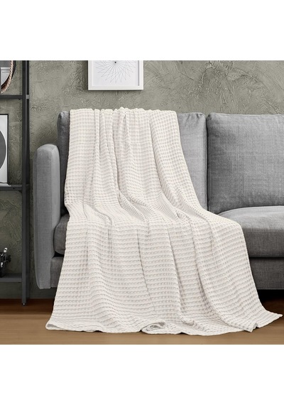 %100 Pamuk Waffle Desen Çift Kişilik Pike Yatak Örtüsü 200x230 Battaniye Çok Amaçlı Örtü Diğer