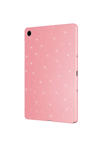 Samsung Galaxy Tab S10 Lite / S10 Fe / S9 Fe 10.9 Uyumlu Simli Parlak Koton Tablet Kılıf Standlı Koruyucu Kapak Açık Pembe