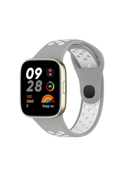 Redmi Watch 3 Spor Delikli Kordon - Gri-beyaz