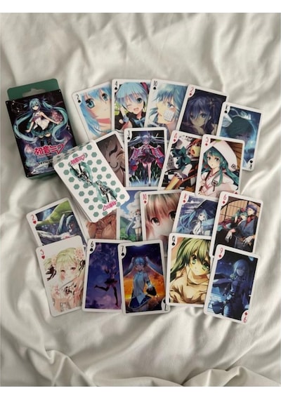İskambil Kağıdı Hatsune Miku Poker Oyun Kartı 54 Adet İskambil Destesi