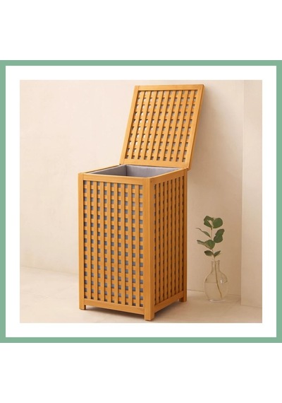 Bşkvirgo Kalın Bambu Kirli Çamaşır Sepeti 40x40x58 Cm Bsk2026 Çok Renkli