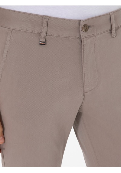 Cacharel Vizon Slim Fit Kanvas Pantolon Kahverengi