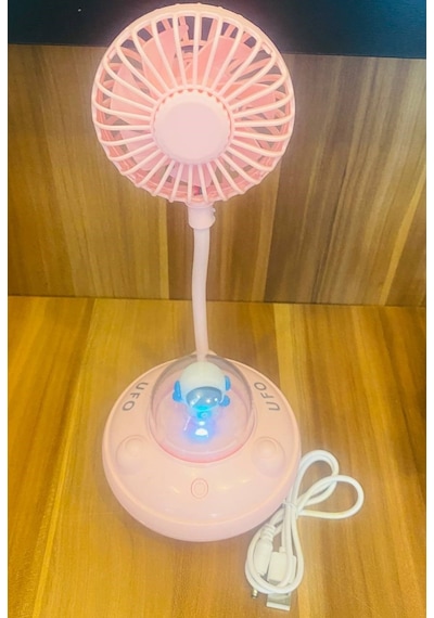 Fanlı Gece Lambalı Şarjlı Usb'li Soğutucu Yaz Sıcaklarına Karşı S