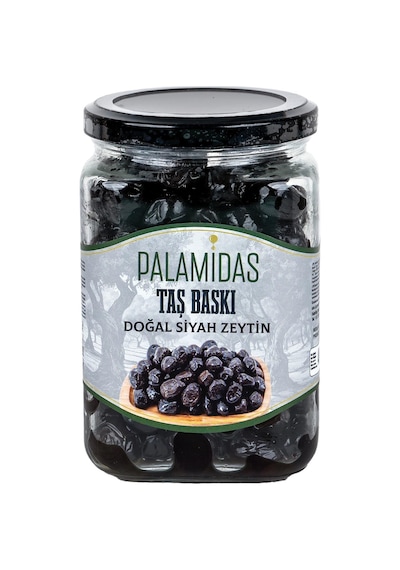 Taş Baskı Doğal Siyah Zeytin 400 Gr Cam Kavanoz