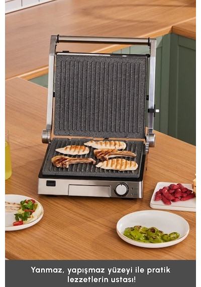 Karaca Biogranit 2000 W Paslanmaz Çelik Izgara ve Tost Makinesi