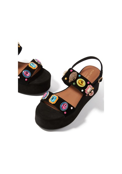 Kurt Geiger Taşlı Platform Topuklu Ayakkabı Siyah