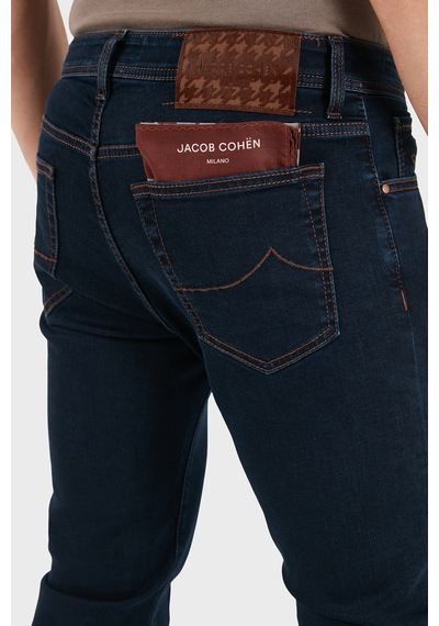 Jacob Cohen Pamuklu Slim Fit Normal Bel Dar Paça Jeans Erkek Kot Pantolon Jum Qe004 S3624 030 R2 100d Lacivert