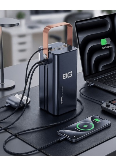80000 - 101 - Mah Tnabilir Powerbank Süper Hızlı Şarj Çoklu Çıkış Ve - Cadde101 - Led Göstergeli Standart