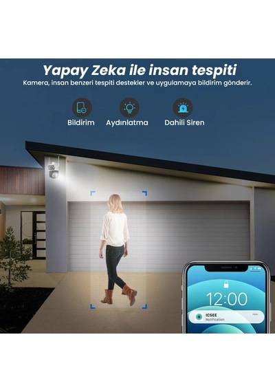 Çift Lens Çift Ekran İle Kadraj 8mp 4k Ptz Wıfı Kamera: Aı İnsan