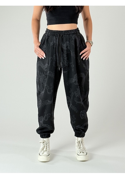 Cocopelli Dragon Desenli Kadın Jogger Pantolon Coc1008 Desenli