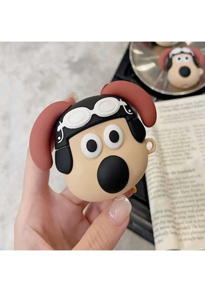 Apple Uyumlu iPhone 1/2. Nesil  Koruyucu Bluetooth Kulaklık Kılıfı Figürlü Pilot Airpods 1/2. Nesil
