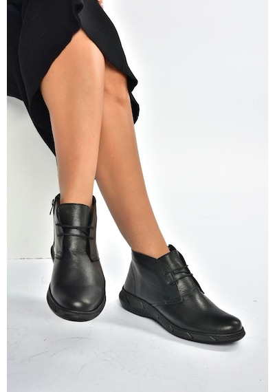 Fox Shoes V398553603 Siyah Hakiki Deri Kadın Bot Siyah-hakiki Deri