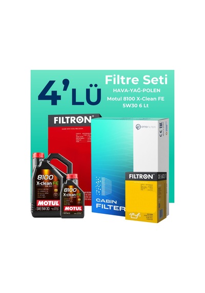 Filtron Nissan Qashqai 1.3 Benzin Filtre Bakım Seti Motul Motor Yağlı (2021-2025) 4 Lü