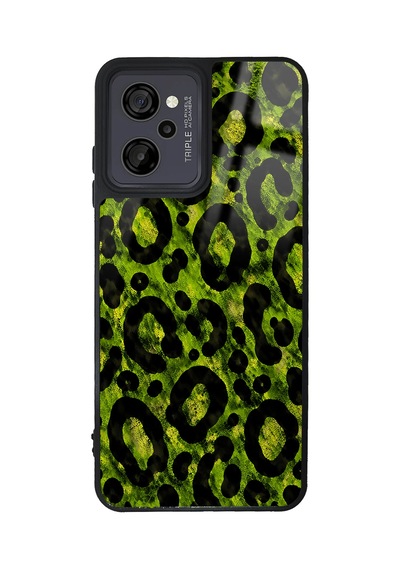 Casper M45 Green Leopar Tasarımlı Glossy Telefon Kılıfı Yeşil