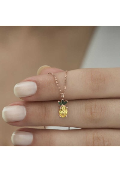 Gümüş Ananas Figür Meyve Kolye